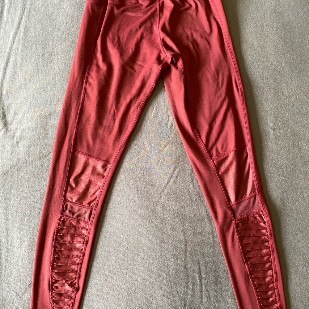 IAB XS burnt orange moto leggings